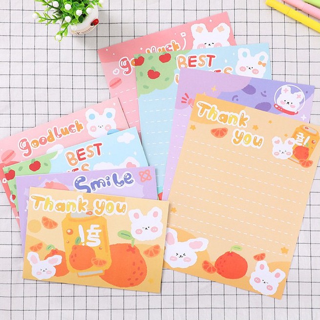 Phong bì thư kèm giấy viết letterhead hoạ tiết dễ thương ST118