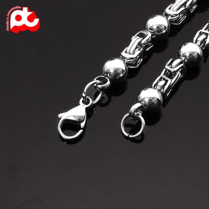 Dây chuyền titan nam cao cấp đẹp sang trọng thép không gỉ PT JEWELRY kích cỡ 5mm màu trắng PTDCNA52