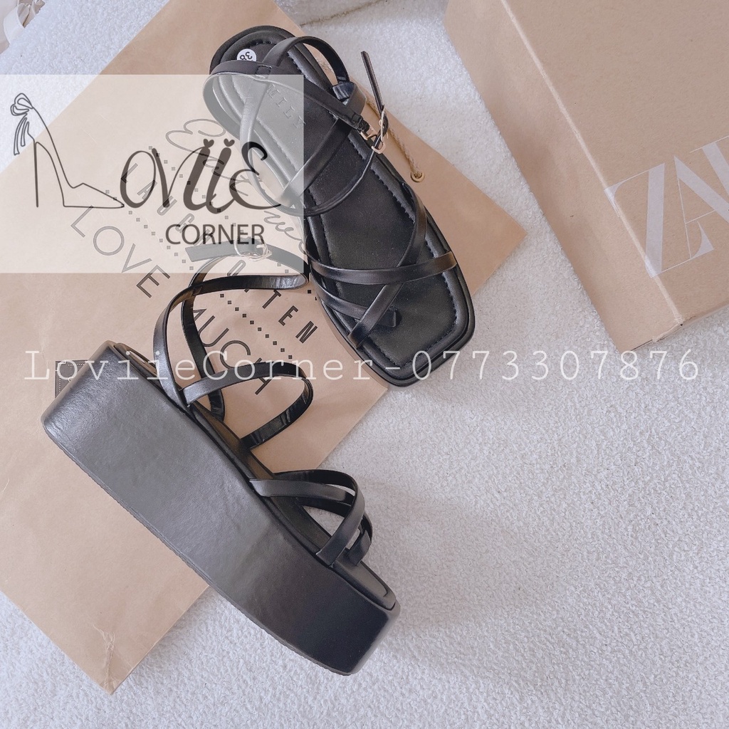 SANDAL NỮ LOVIIECORNER - XUỒNG QUAI MẢNH ĐẾ BẰNG  - GIÀY SANDAL XỎ NGÓN 7 PHÂN  - BÁNH MÌ NỮ DÂY CHÉO -   S220909