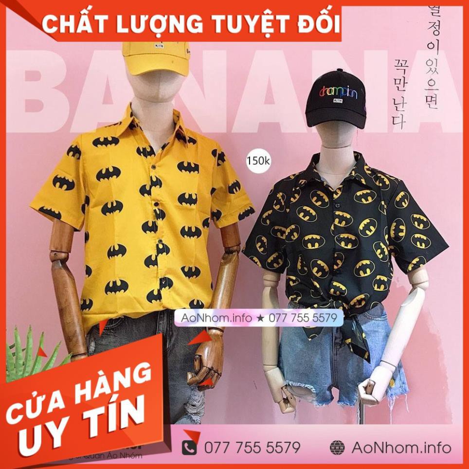 Áo Sơ Mi Đi Biển Nhóm Hoạ Tiết Có Bigsize★ Batman vàng, Batman đen