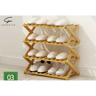 Kệ để giày gấp gọn bằng tre