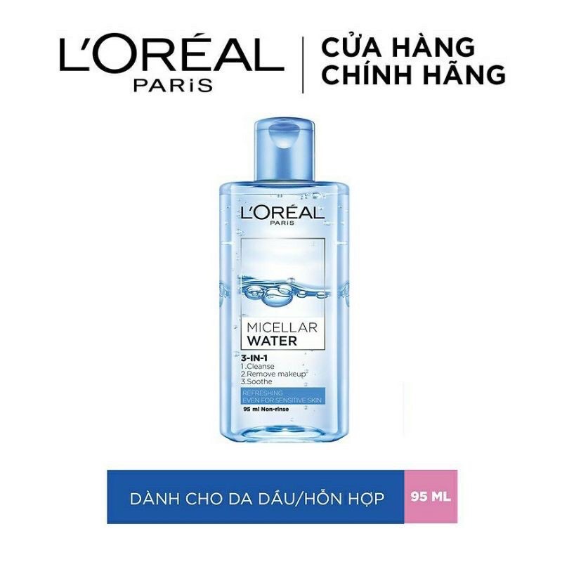 Nước Tẩy Trang Loreal 𝑭𝒓𝒆𝒆𝒔𝒉𝒊𝒑 Nước Tẩy Trang L'Oreal Paris 3 In 1 Micellar Water 95ml