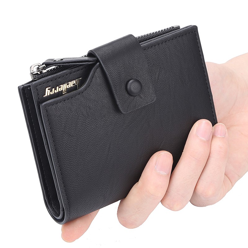 「COD」Baellerry Wallet Men's Short Fashion Multi-function Zipper Buckle Wallet