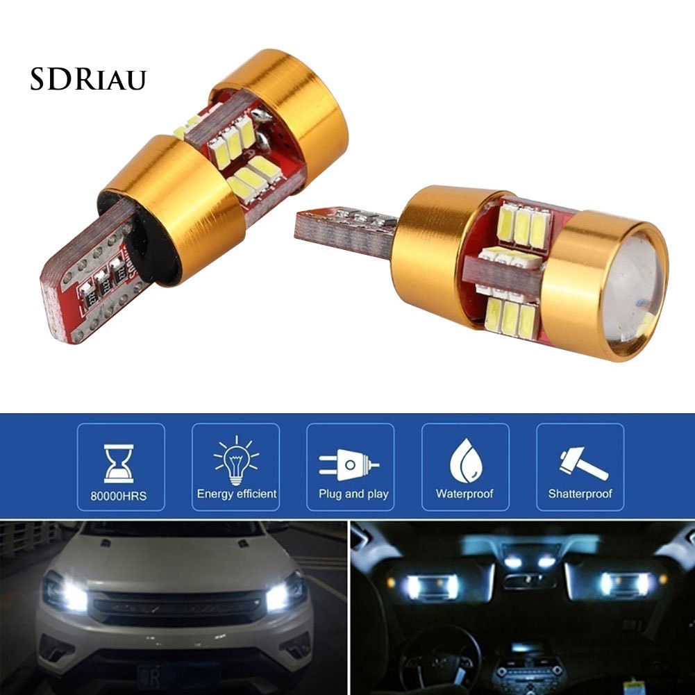 Set 2 đèn LED xe hơi 12V T10 W5W 3014 27SMD nhỏ gọn đa dụng