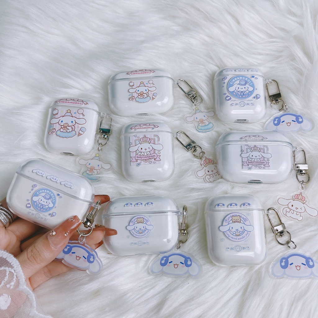 Vỏ Bảo Vệ Hộp Sạc Tai Nghe Bluetooth AirPods 1/2/3/Pro 2021 inPods i12 Bằng TPU Dẻo Trong Suốt Họa Tiết Hoạt Hình Dễ Thương Chống Sốc
