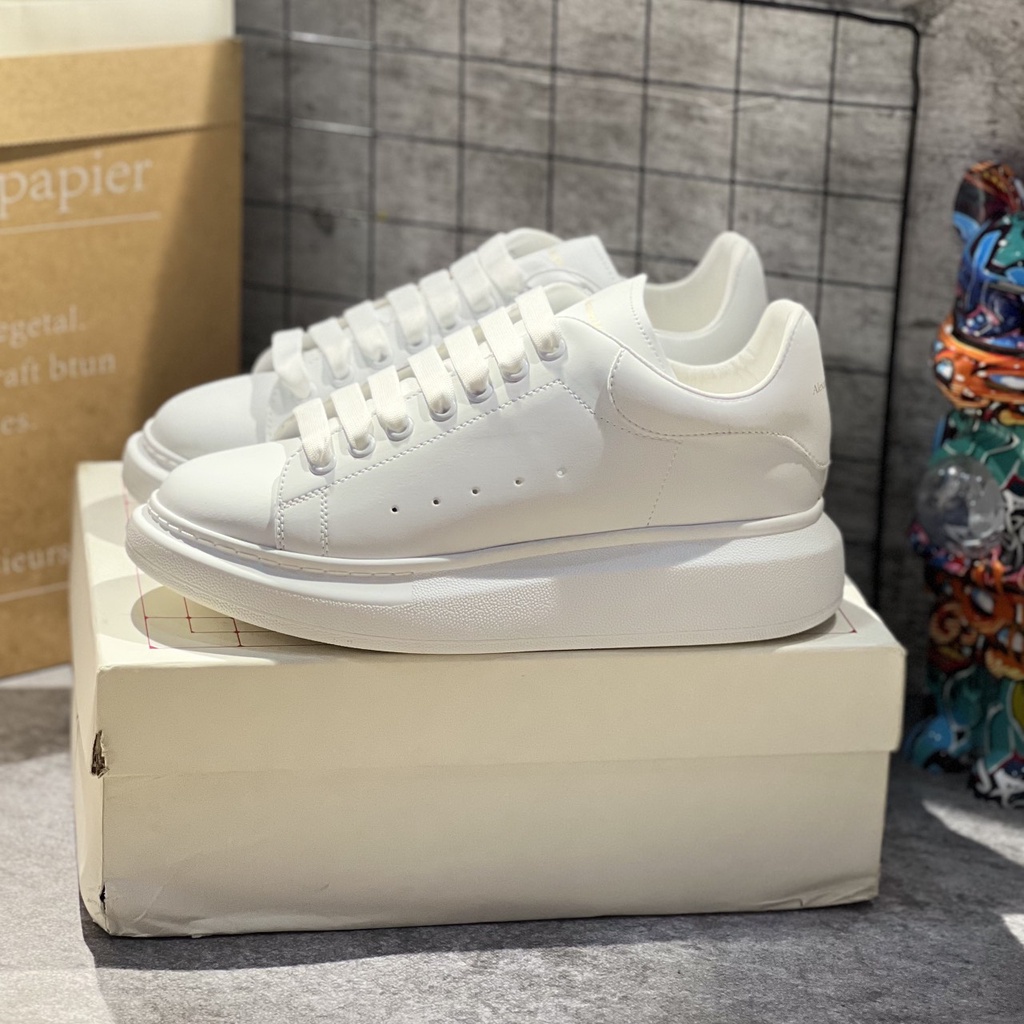 Giày alexander mcqueen nam, nữ gót TRẮNG bản chuẩn 11. Hộp cứng + túi xách+ giấy gói