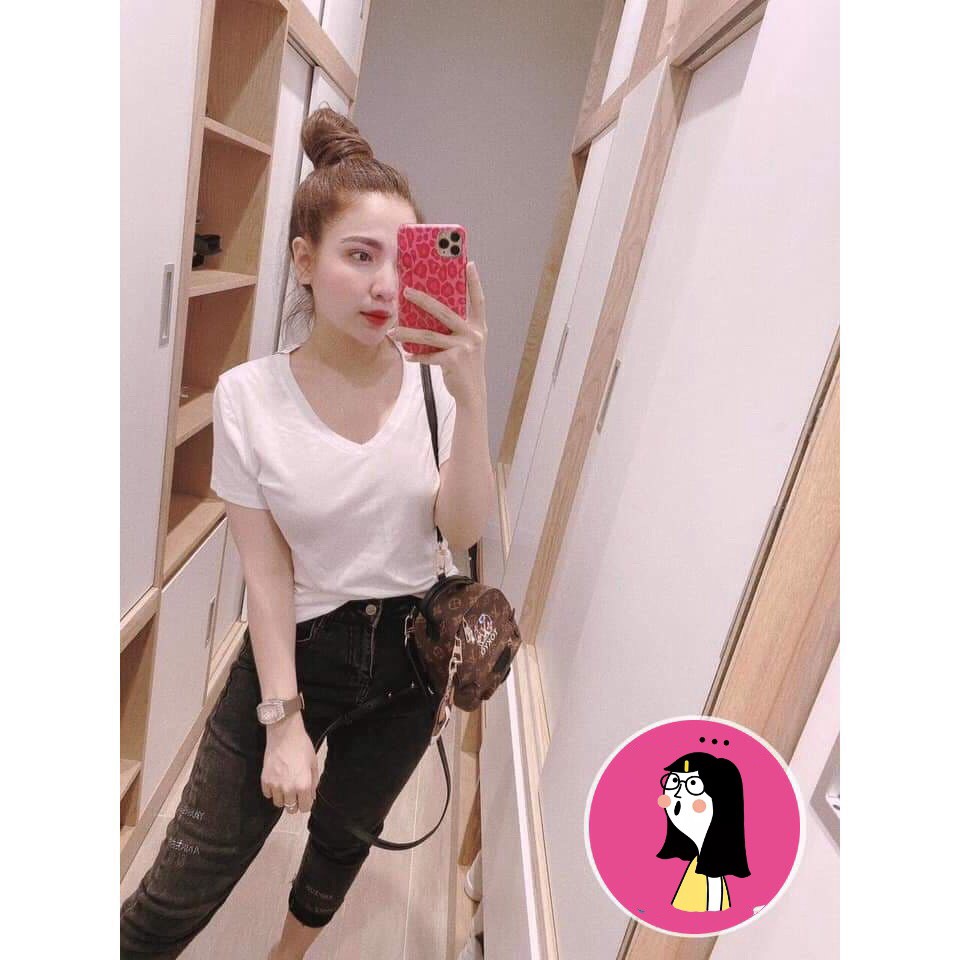 Áo thun nữ cổ tim - Áo phông nữ cổ tim (MS 155)