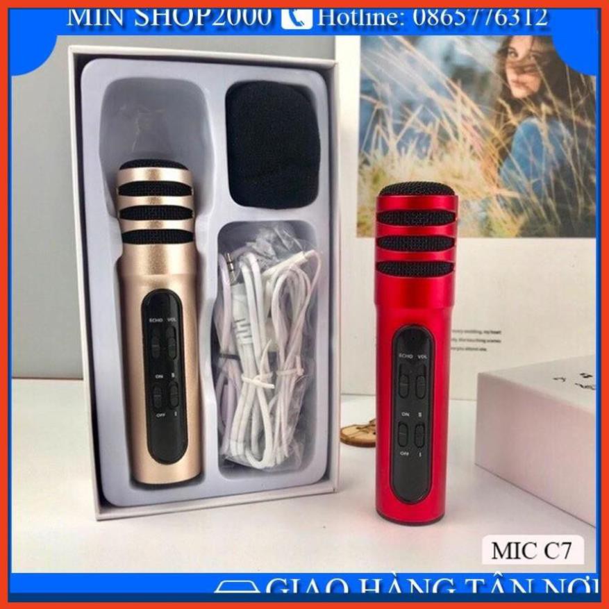 Micro thu âm không cần soundcard,Mic hát karaoke C7 Thu Âm  - Bảo hành uy tín 1 đổi 1