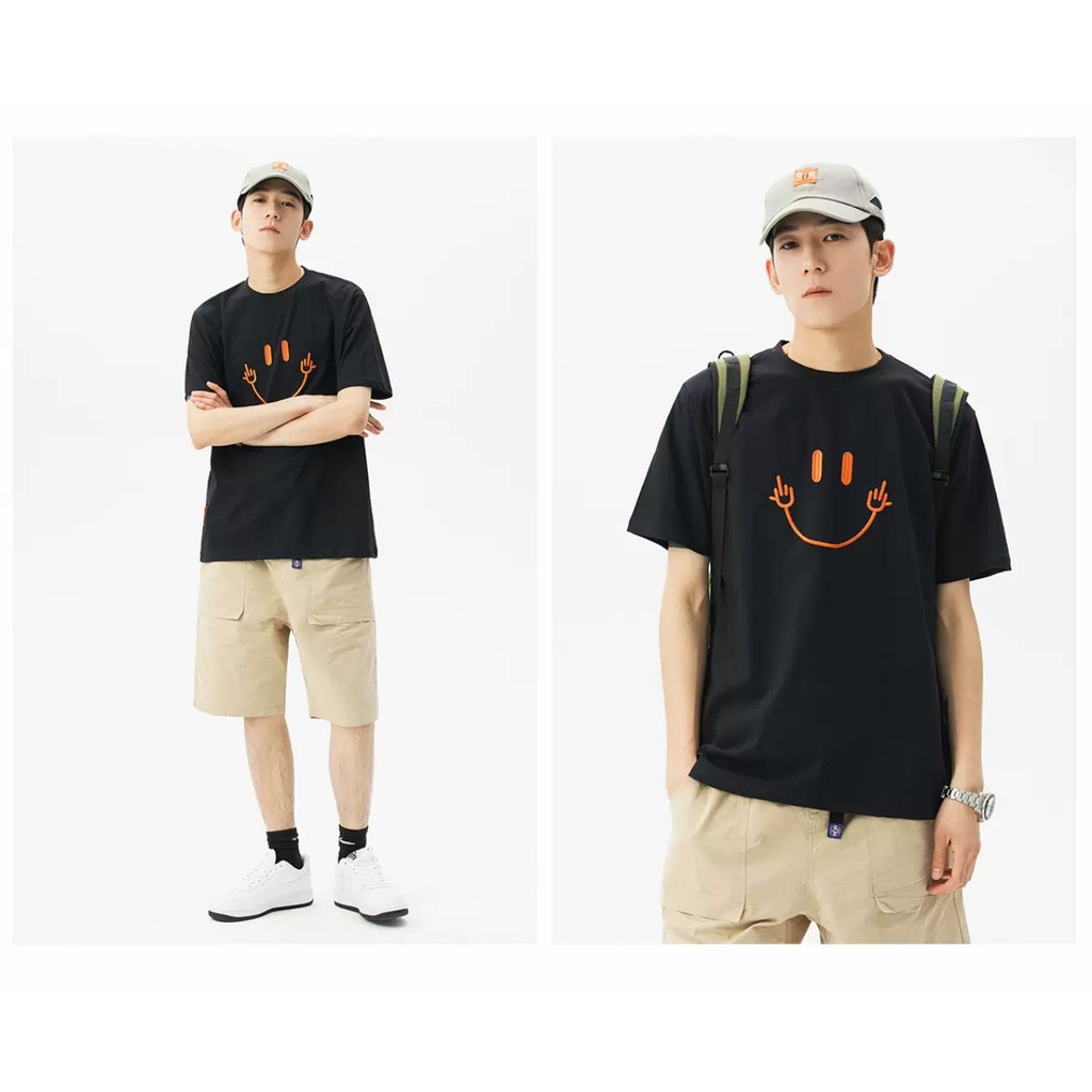 Áo thun nam đẹp ⚜️Áo thun Stee ⚜️FREESHIP⚜️ in hình SMILE ⚜️ chất vải cotton chất mịn tốt