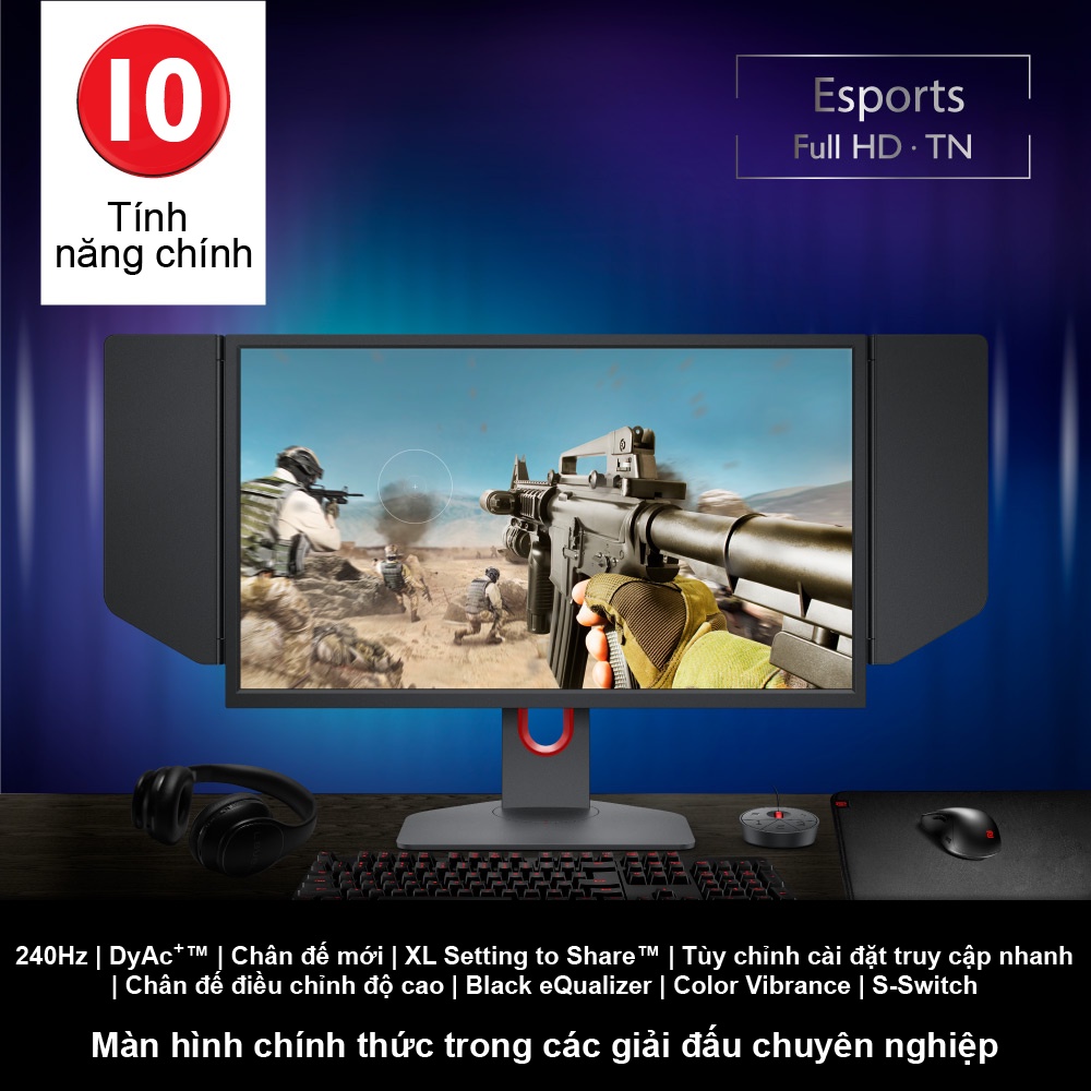 Màn hình máy tính BenQ ZOWIE XL2746K 27" 0.5ms chuyên gaming Esports Công nghệ DyAc