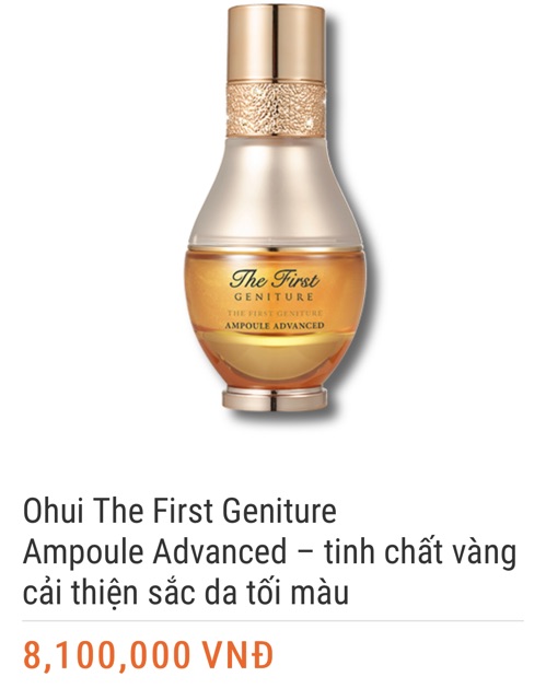 [RẺ VÔ ĐỊCH]Tách set chai Tinh Chất Vàng Ohui The First Geniture Ampoule Advanced