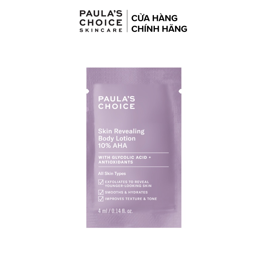 Kem dưỡng thể làm sáng da chứa 10% AHA Paula's Choice Skin Revealing Body Lotion 10% AHA 4ml 5909