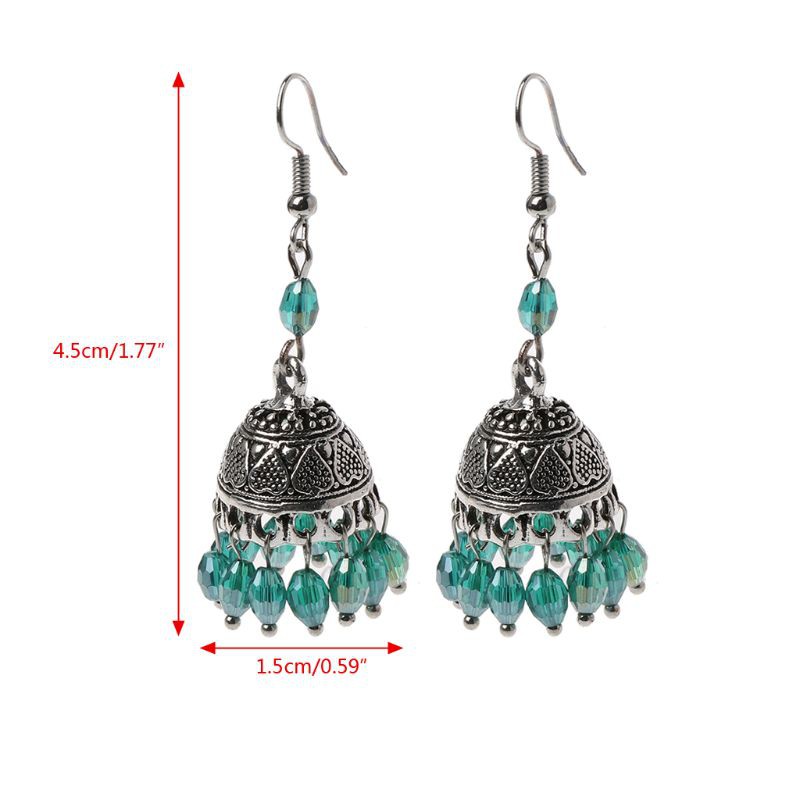 Bông Tai Đính Đá Phong Cách Ấn Độ Thời Trang Cho Nữ