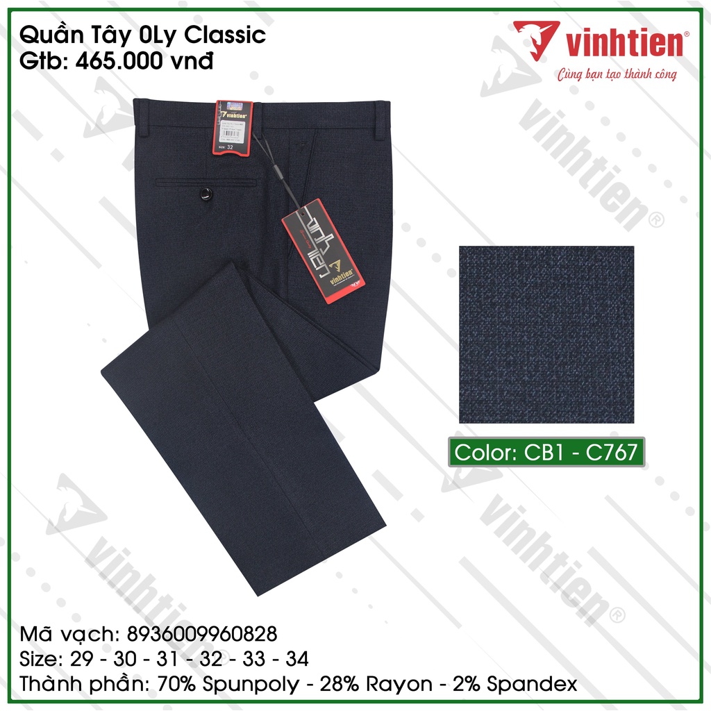 Quần Tây Nam 0ly Classic Vĩnh Tiến 465