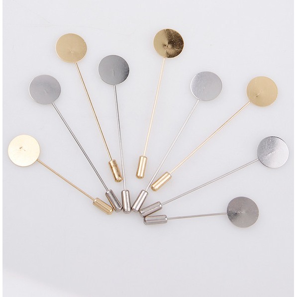 Bộ 10 Ghim Cài Áo Dài Bằng Hợp Kim Đồng Mạ Vàng/Bạc DIY