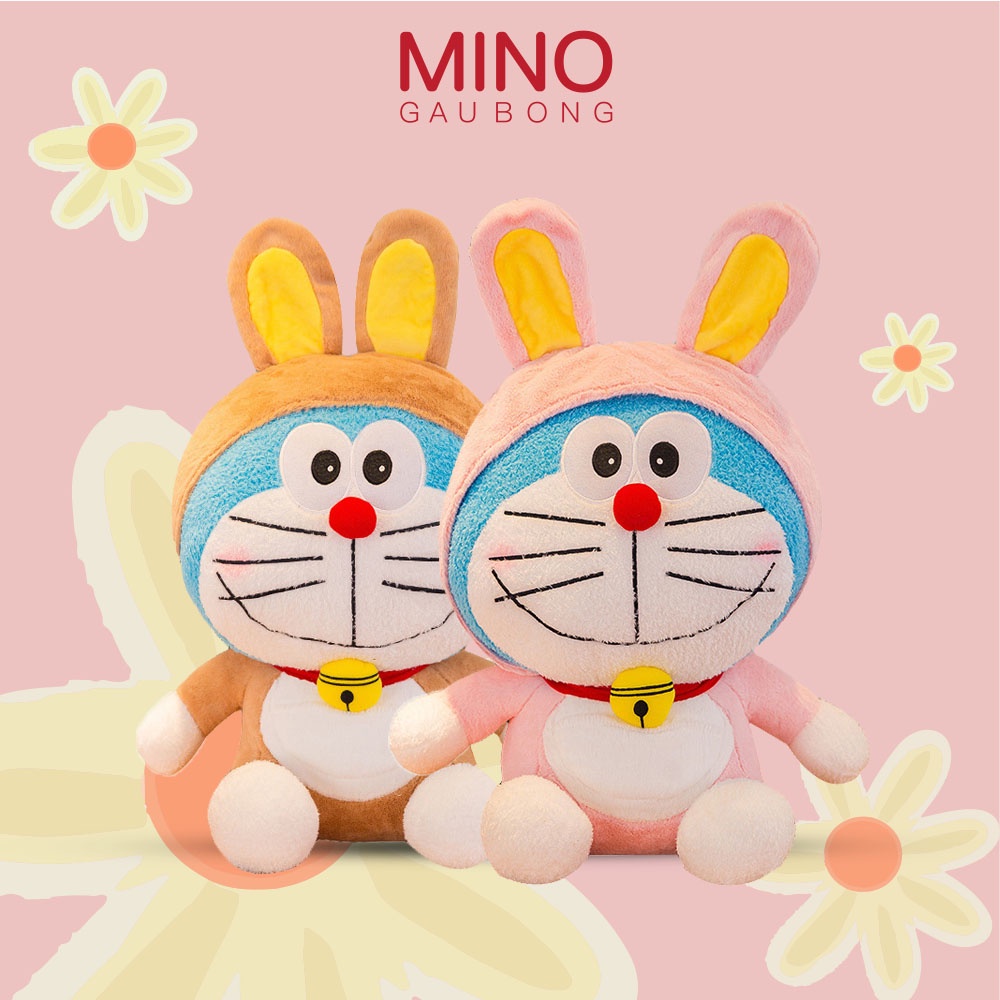 Gấu Bông Doreamon Cute MINO STORE Gấu Bông Doremon Hồng Xám TH200