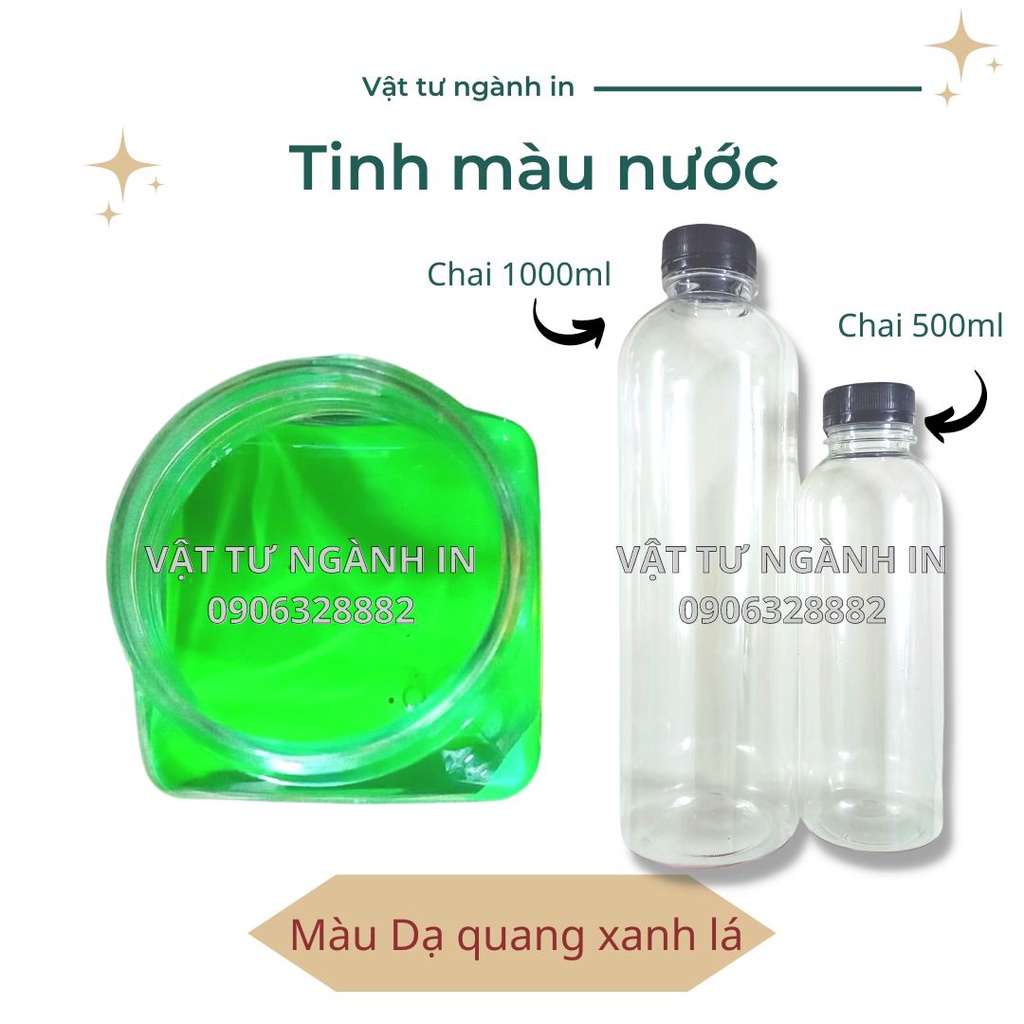 Chai 500ml Màu nước để tô tượng, pha sơn nước, vẽ màu, hội họa, in lụa trên vải, màu nguyên chất đậm đặc, không pha nước
