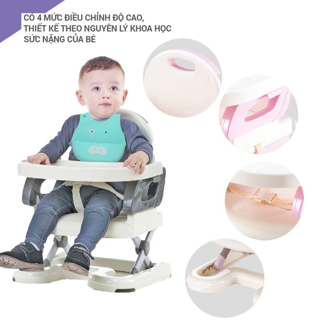 Ghế ăn dặm cho bé Mastela 07110 07112 siêu bền, 4 nấc điều chỉnh độ cao cho bé tự ăn uống, thương hiệu uy tín hơn 10 năm