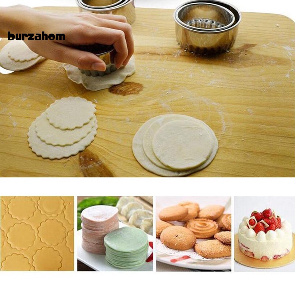 Bộ 3 khuôn quấn hình tròn làm bằng thép không gỉ để làm bánh bao dumpling