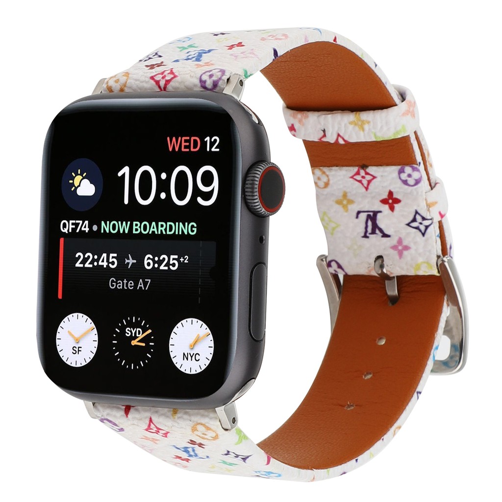 Dây đeo bằng da thời trang cho đồng hồ thông minh Apple Watch se/6/5/4 / 3 / 2 / 1 , 38mm / 42mm / 40mm / 44mm