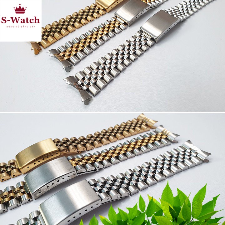 Dây Đồng Hồ ROLEX Mẫu 5 Mắt Đúc Đặc Thép Không Gỉ Dây Size 20