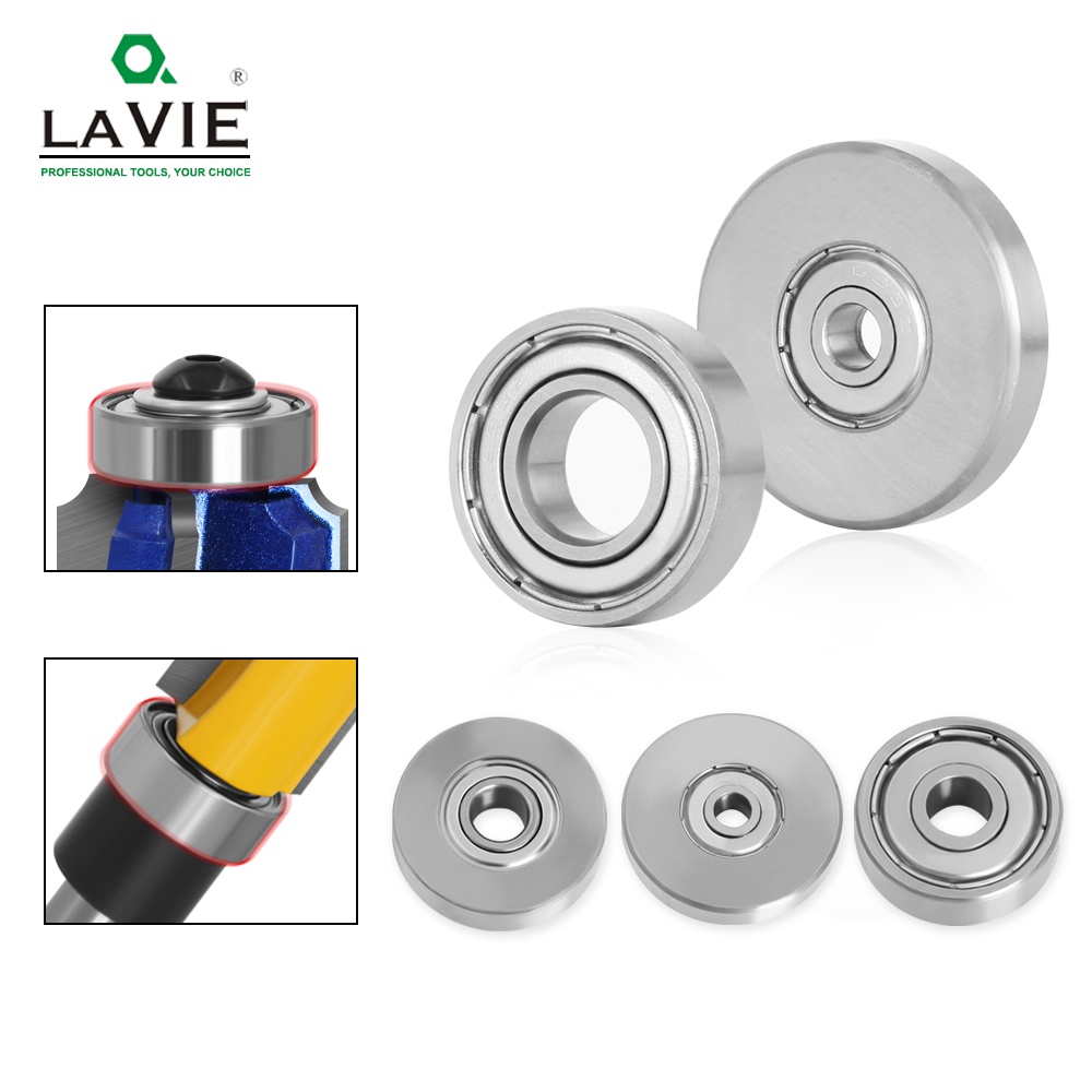 Bộ Vòng Bi Thép Bền Bỉ Phù Hợp Với Bộ Định Tuyến + Chuôi Gắn 1 / 2, 3 / 8, 3 / 4 & Vòng Dừng
