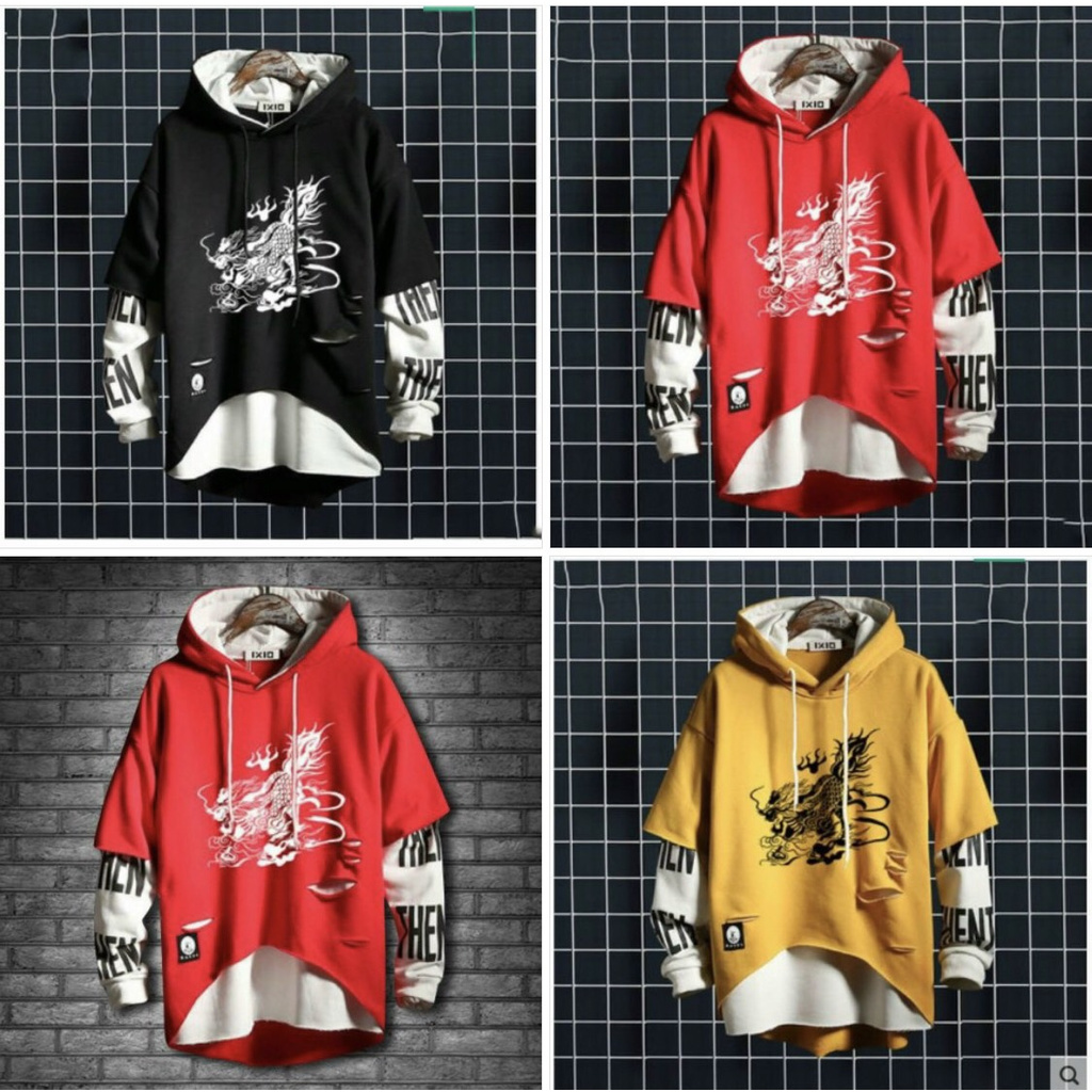 Áo Hoodie Nón Chui Trùm Đầu Nữ Nam Unisex Chất Vải Nỉ Poly Con Rồng WAH044NO