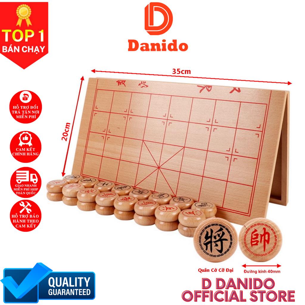 Bộ cờ tướng gỗ sồi có bàn cờ 40x35cm, bàn là hộp đựng chính hãng D Danido