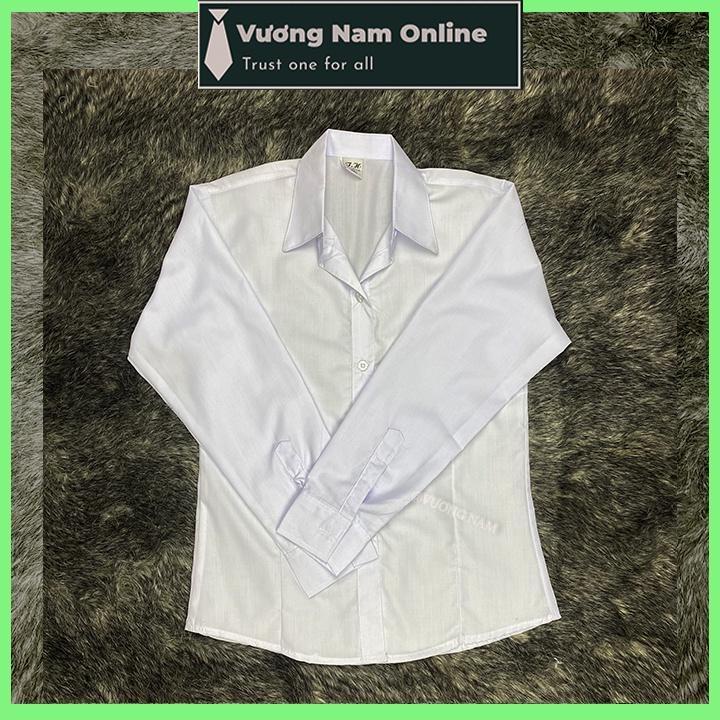 Áo sơ mi nữ trắng đi học sinh tay NGẮN DÀI vải kate tốt cấp 1 2 và 3 hàng tiêu chuẩn vạc bầu