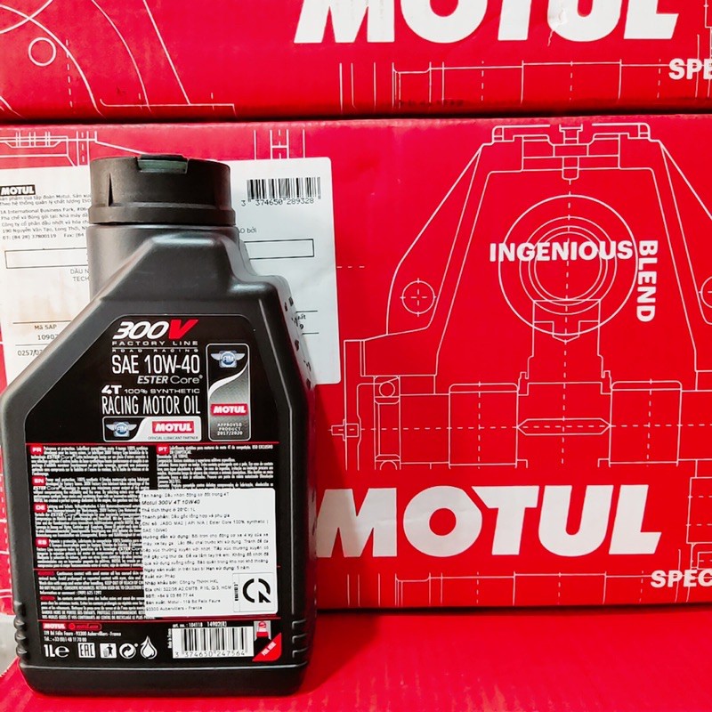 [Giá sỉ thùng 12 chai] Nhớt MOTUL 300V Factory Line SAE 10w40 hàng Châu Âu 3 lớp