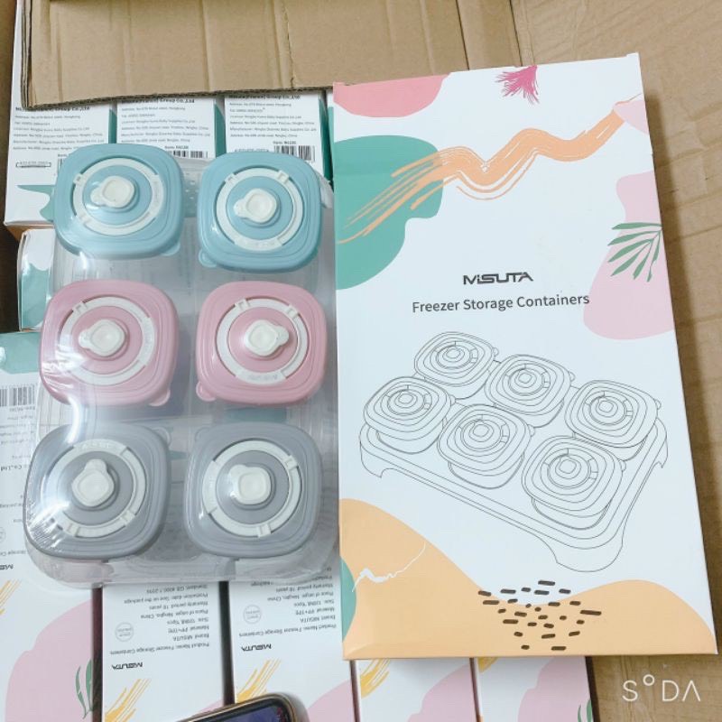 Combo 6 Hộp Trữ Đông Misuta 120ml, Đựng Đồ Ăn Dặm Cho Bé