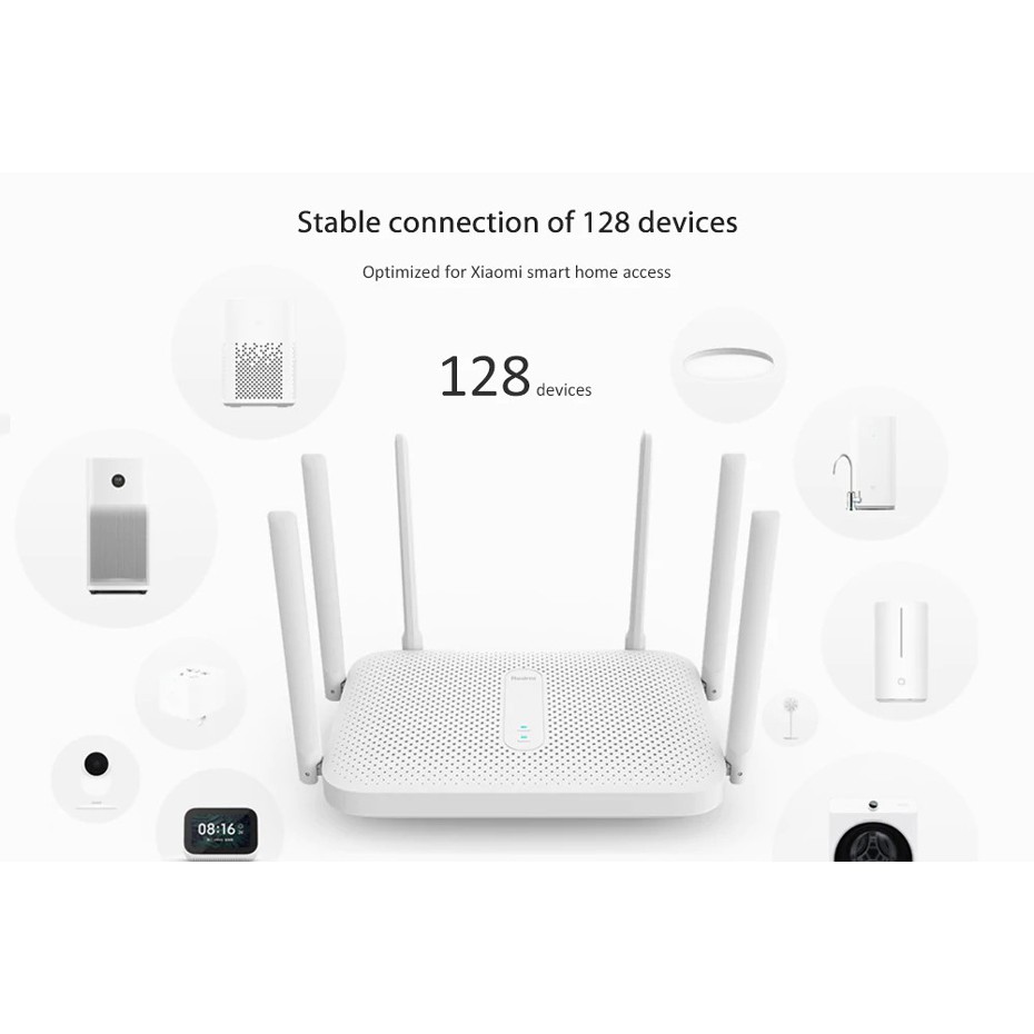 Bộ phát Wifi Router Xiaomi Redmi AC2100 hỗ trợ 128 thiết bị