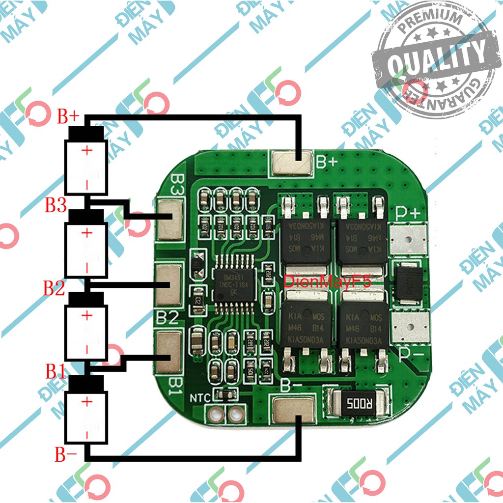 DMF5 Mạch sạc và bảo vệ cell pin Li-ion 4S 14.4v 16.8V 20A HX