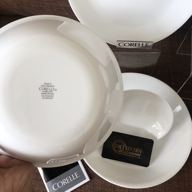 Bộ tô chén dĩa thuỷ tinh Mỹ Corelle 8 món 8 N-LP Winter Frost White