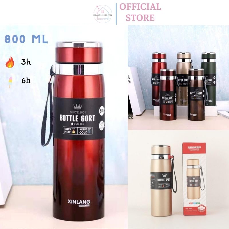 Bình giữ nhiệt inox 304 Bo.ttle S.port thể tích 800ml dáng thể thao có dây xách Xiaomimi D2.001.1