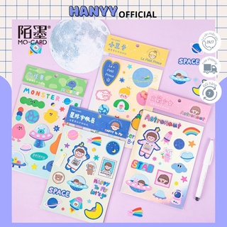 Sticker Nhà Du Hành Vũ Trụ Phản Quang Dùng Trang Trí Sổ Tay, Văn Phòng Phẩm