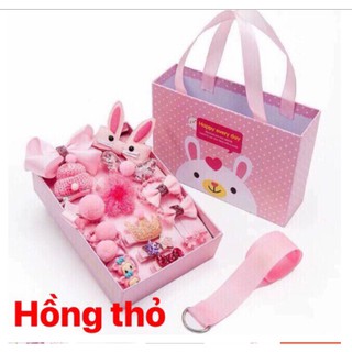 Hộp Kẹp Tóc 18 Món Cho Bé Gái Kèm Túi Xách cực xinh cho bé
