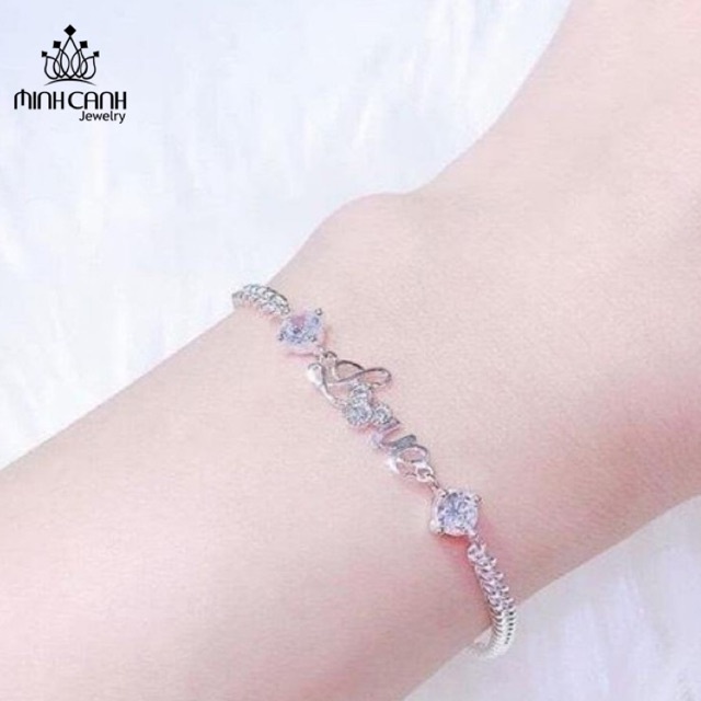 Lắc Tay Bạc Chữ Love Đính Đá - Minh Canh Jewelry