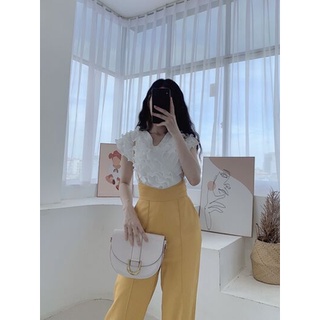 Quần yếm suông chun sau