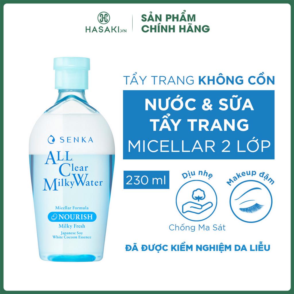 Nước Sữa Tẩy Trang Senka 2 Lớp Sạch Sâu & Dịu Mát All Clear Milky Water Nourish 230ml