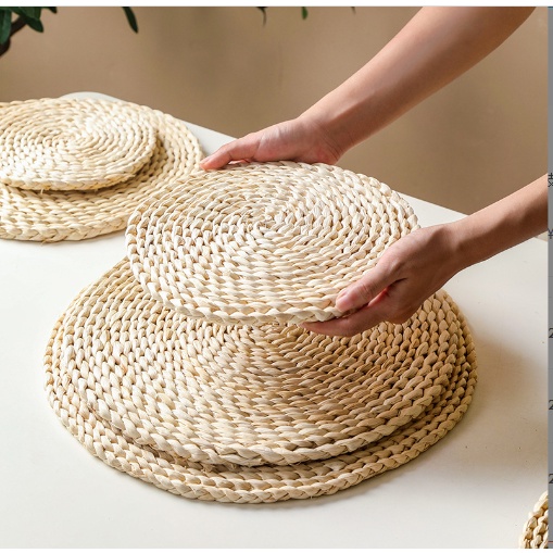 (Nhiều Size-Đan Dày Đẹp)Thảm Cói, Lục Bình Tròn decor chụp ảnh