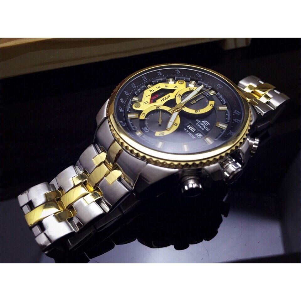 ĐỒNG HỒ NAM EDIFICE EF-558FG , DÂY THÉP MÀU VÀNG , SIZE 45MM