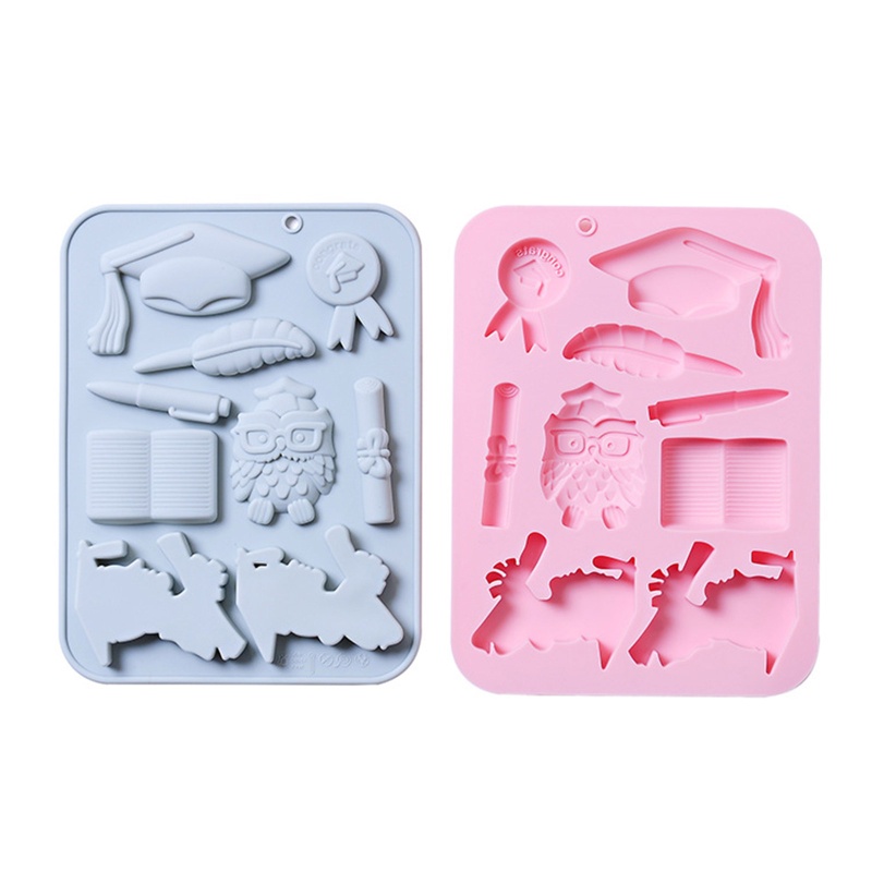 Khuôn Silicone Tạo Hình Chủ Đề Tốt Nghiệp Trang Trí Bánh