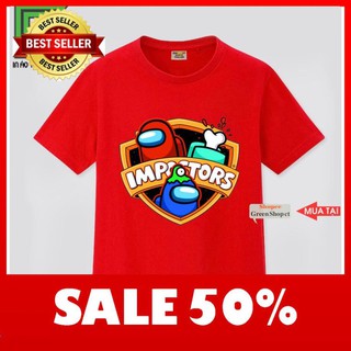 ÁO THUN AMONG US IMPOSTORS 3 MÀU ĐEN ĐỎ TRẮNG -VẢI COTTON THÁI S218