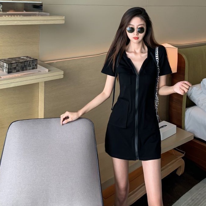Đầm Thể Thao Có Mũ Trùm Đầu Phối Khóa Kéo Nhẹ Nhàng Ngọt Ngào Thời Trang Cho đầm Nữ NZ-LYQ-03