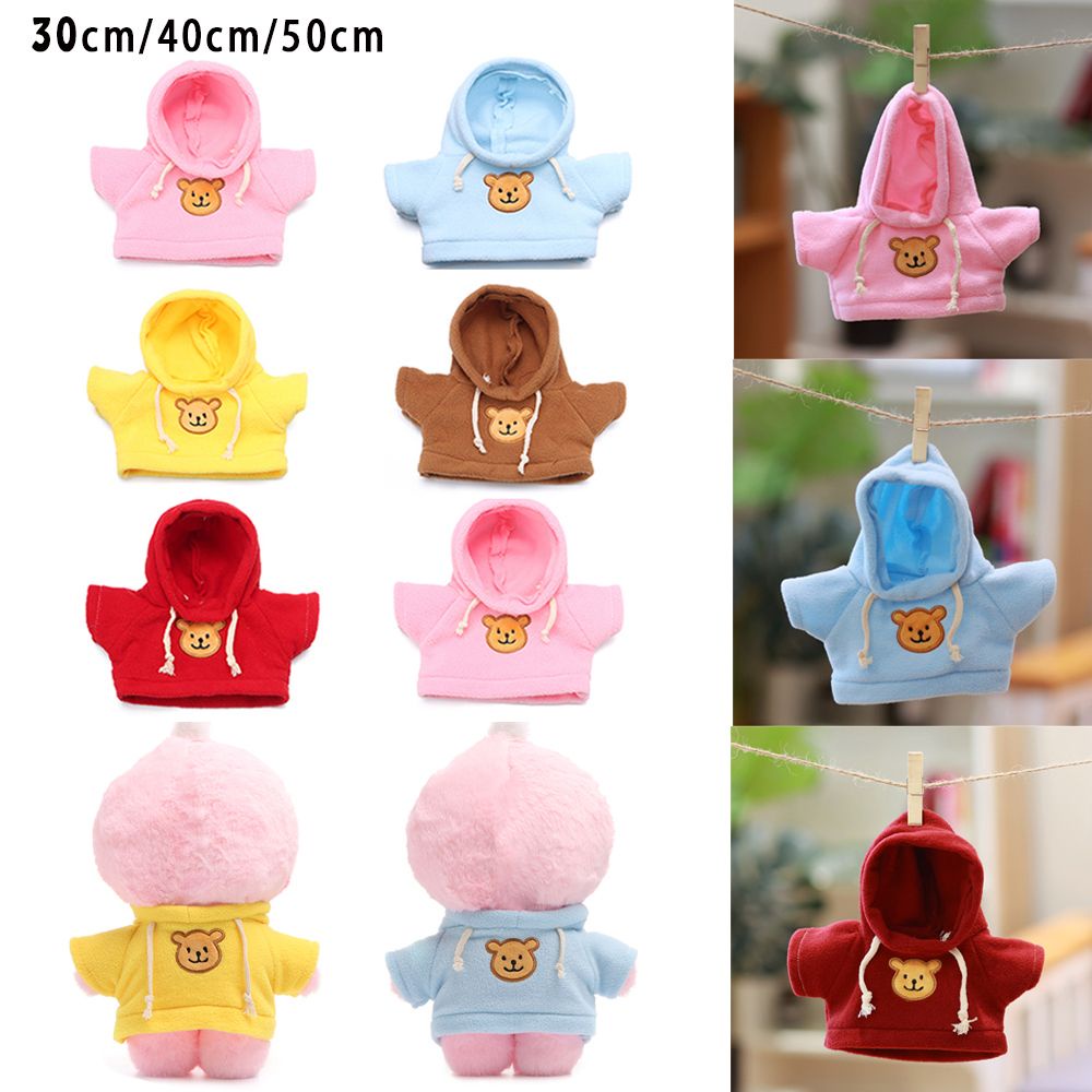 Áo hoodie cho thú nhồi bông 30/40/50cm in họa tiết động vật dễ thương nhiều màu sắc