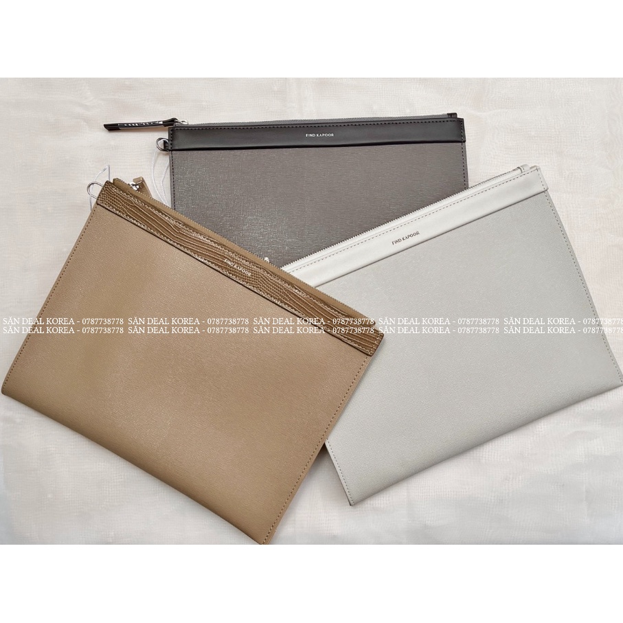 Xắt tay Find Kapoor Clutch 27 Safiano - Cream/Beige/Gray