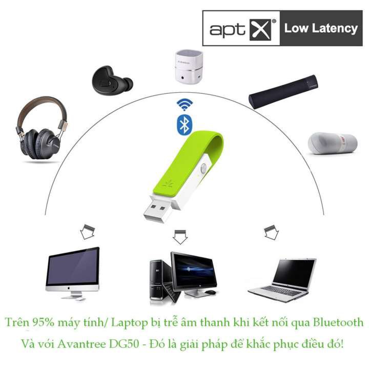 USB Bluetooth AVANTREE BTDG-50 hỗ trợ chuẩn aptX Low Latency âm thanh chất lượng cao độ trễ thấp (A1828 - Màu xanh)