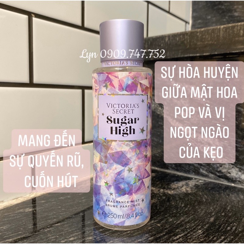 [Sugar High - 250ml] Nước Hoa Xịt Thơm Victoria Secret Candy Edition Body Mist VS VIC Limited Không Nhũ