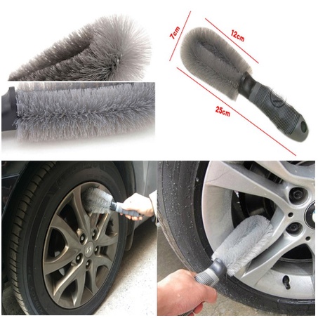 Chổi cọ rửa vành lốp ô tô xe máy bàn chải vệ sinh bánh xe chuyên nghiệp